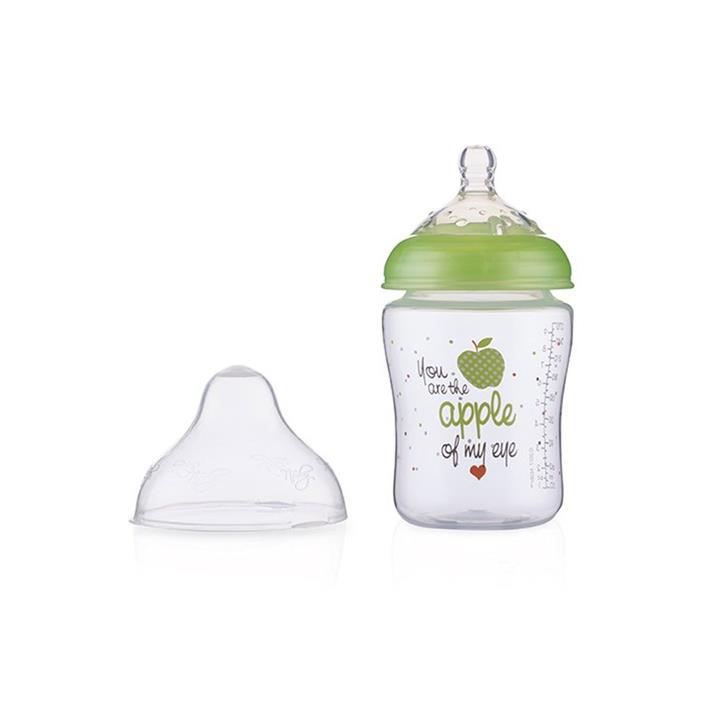 شیشه شیر طلقی +0 ماه نابی NUBY ظرفیت 270 میلی لیتر سبز